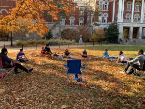 Class on Francis Quadrangle